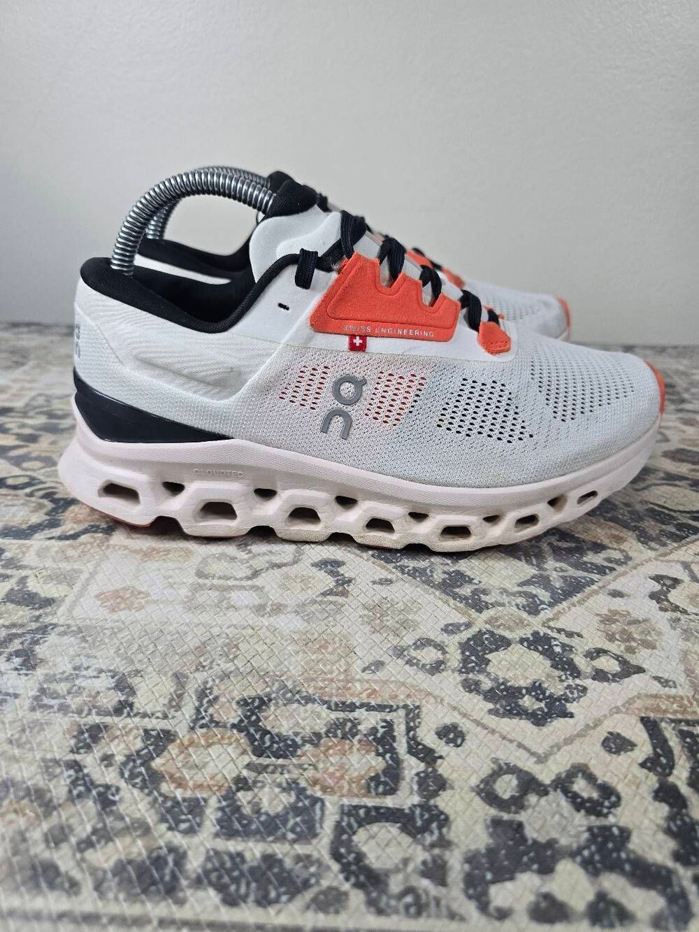 On Cloudstratus 3 White Sand Mesh Women's Running Shoes Size 7.5 Cushioned